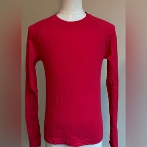Girls Athletic Red Long Sleeve Top SIZE M